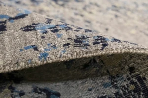 Multicolored Bamboo Silk Abstract 8X10 Distressed Modern Rug