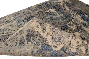 Multicolored Bamboo Silk Abstract 8X10 Distressed Modern Rug