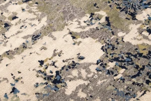 Multicolored Bamboo Silk Abstract 8X10 Distressed Modern Rug