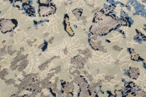 Multicolored Bamboo Silk Abstract 8X10 Distressed Modern Rug