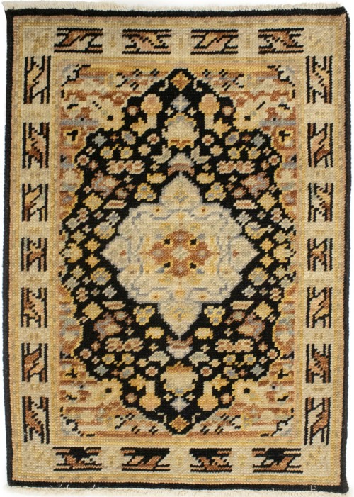 Black Floral Heriz Serapi 2X3 Transitional Oriental Rug