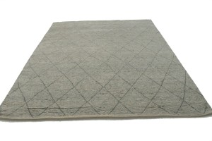Greige Geometric Modern 8X10 Moroccan Style Oriental Rug