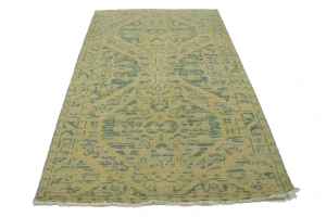 Green Transitional Floral 5X8 Oriental Rug