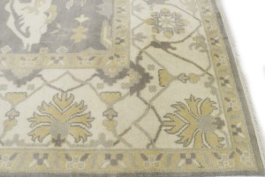 Pastel Brown Floral 10X14 Oushak Oriental Rug