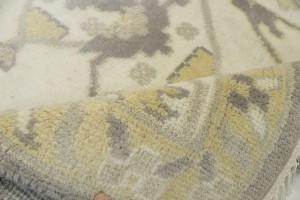 Pastel Brown Floral 10X14 Oushak Oriental Rug