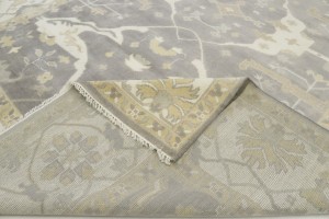 Pastel Brown Floral 10X14 Oushak Oriental Rug