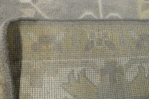 Pastel Brown Floral 10X14 Oushak Oriental Rug
