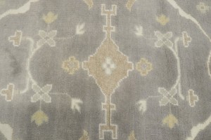 Pastel Brown Floral 10X14 Oushak Oriental Rug