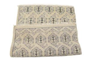 Muted Beige Floral 2X3 Chobi Oushak Oriental Rug