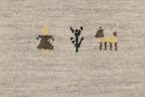 Greige Tribal 4X6 Gabbeh Modern Rug