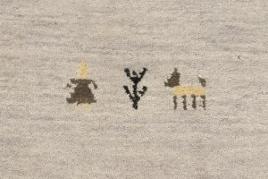 Greige Tribal 9X12 Gabbeh Modern Rug