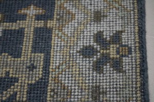 Charcoal Gray Floral 3X8 Oushak Oriental Runner Rug
