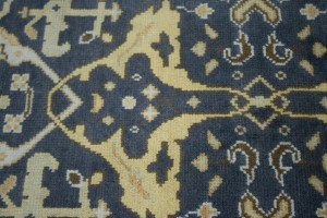 Charcoal Gray Floral 3X8 Oushak Oriental Runner Rug