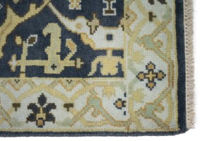 Charcoal Gray Floral 3X8 Oushak Oriental Runner Rug