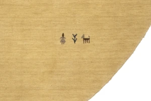 Cream Tribal 8X8 Gabbeh Modern Round Rug