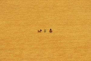 Golden Peach Tribal 5X8 Gabbeh Modern Rug