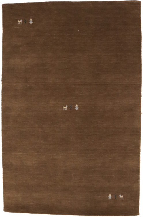 Brown Tribal 4X6 Gabbeh Modern Rug