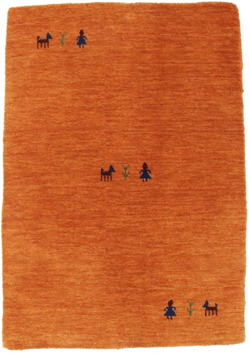 Orange Tribal 2X3 Gabbeh Modern Rug