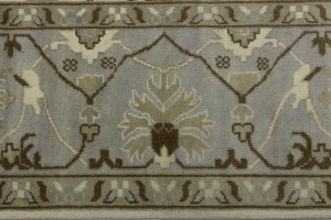 Cream Floral 10X14 Oushak Oriental Rug