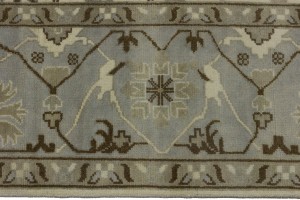 Cream Floral 10X14 Oushak Oriental Rug