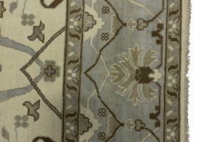 Cream Floral 10X14 Oushak Oriental Rug