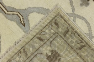 Cream Floral 10X14 Oushak Oriental Rug