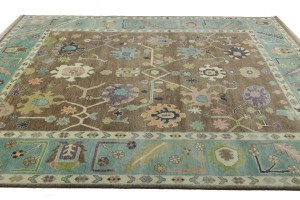 Floral Colorfast 9X12 Oushak Chobi Oriental Rug