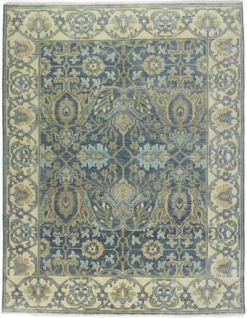 Steel Blue Floral 9X12 Chobi Oriental Rugs