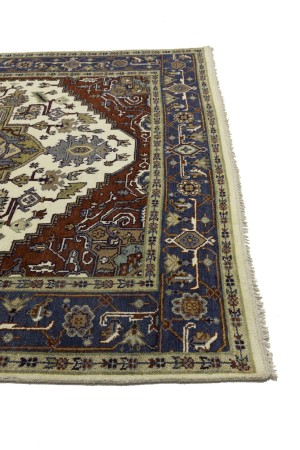 Cream Geometric 8X10 Heriz Serapi Oriental Rug