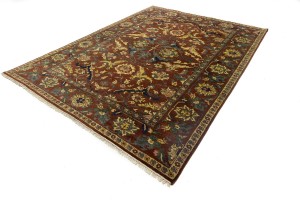 Rusty Red Floral Tribal 8X10 Chobi Serapi Oriental Rug
