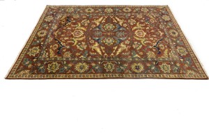 Rusty Red Floral Tribal 8X10 Chobi Serapi Oriental Rug