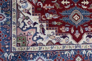 Red Geometric 9X12 Heriz Serapi Oriental Rug