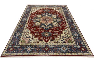 Red Geometric 9X12 Heriz Serapi Oriental Rug