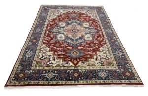 Red Geometric 9X12 Heriz Serapi Oriental Rug