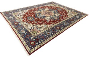 Red Geometric 9X12 Heriz Serapi Oriental Rug