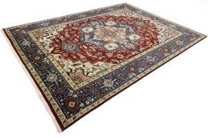 Red Geometric 9X12 Heriz Serapi Oriental Rug