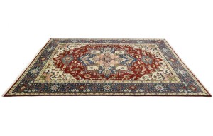 Red Geometric 9X12 Heriz Serapi Oriental Rug