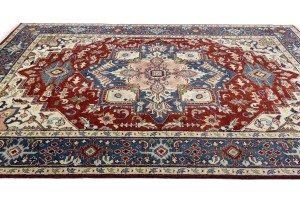 Red Geometric 9X12 Heriz Serapi Oriental Rug