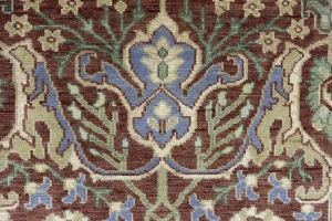 Rust Floral 9X12 Oushak Chobi Oriental Rug
