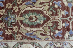 Rust Floral 9X12 Oushak Chobi Oriental Rug