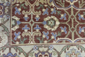 Rust Floral 9X12 Oushak Chobi Oriental Rug