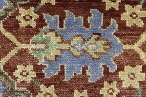 Rust Floral 9X12 Oushak Chobi Oriental Rug