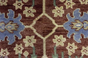 Rust Floral 9X12 Oushak Chobi Oriental Rug