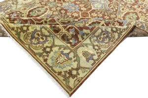 Rust Floral 9X12 Oushak Chobi Oriental Rug