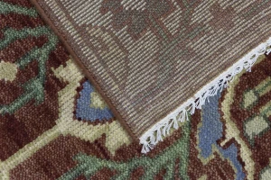 Rust Floral 9X12 Oushak Chobi Oriental Rug