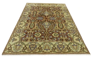 Rust Floral 9X12 Oushak Chobi Oriental Rug