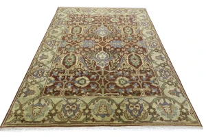 Rust Floral 9X12 Oushak Chobi Oriental Rug