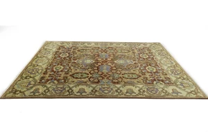 Rust Floral 9X12 Oushak Chobi Oriental Rug