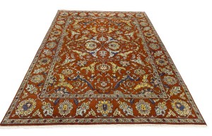 Rust Orange Floral Tribal 9X12 Chobi Serapi Oriental Rug