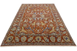 Rust Orange Floral Tribal 9X12 Chobi Serapi Oriental Rug